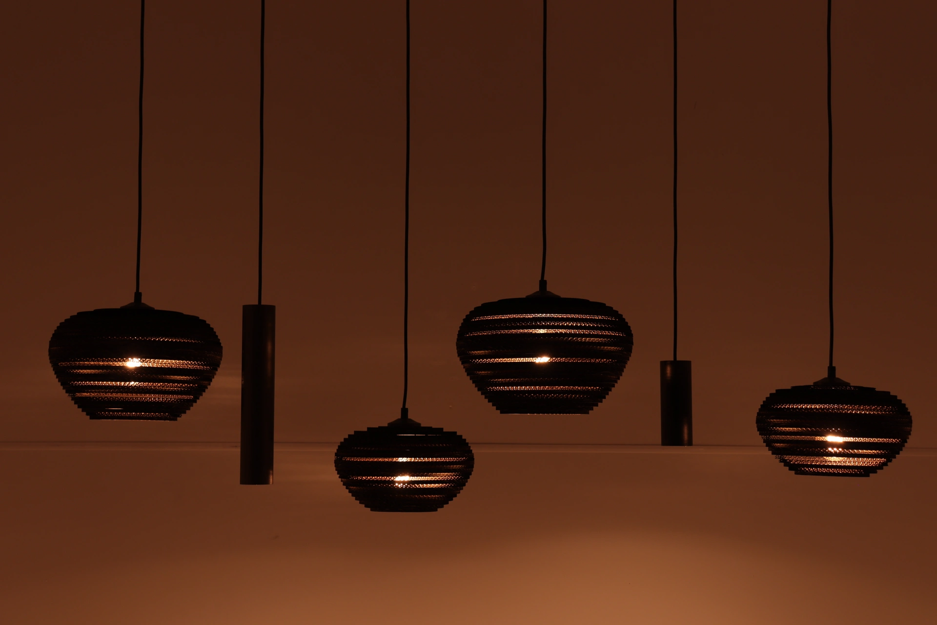 Hanglamp deens ovaal - Cacao - 6 lichts 140cm karton 50287