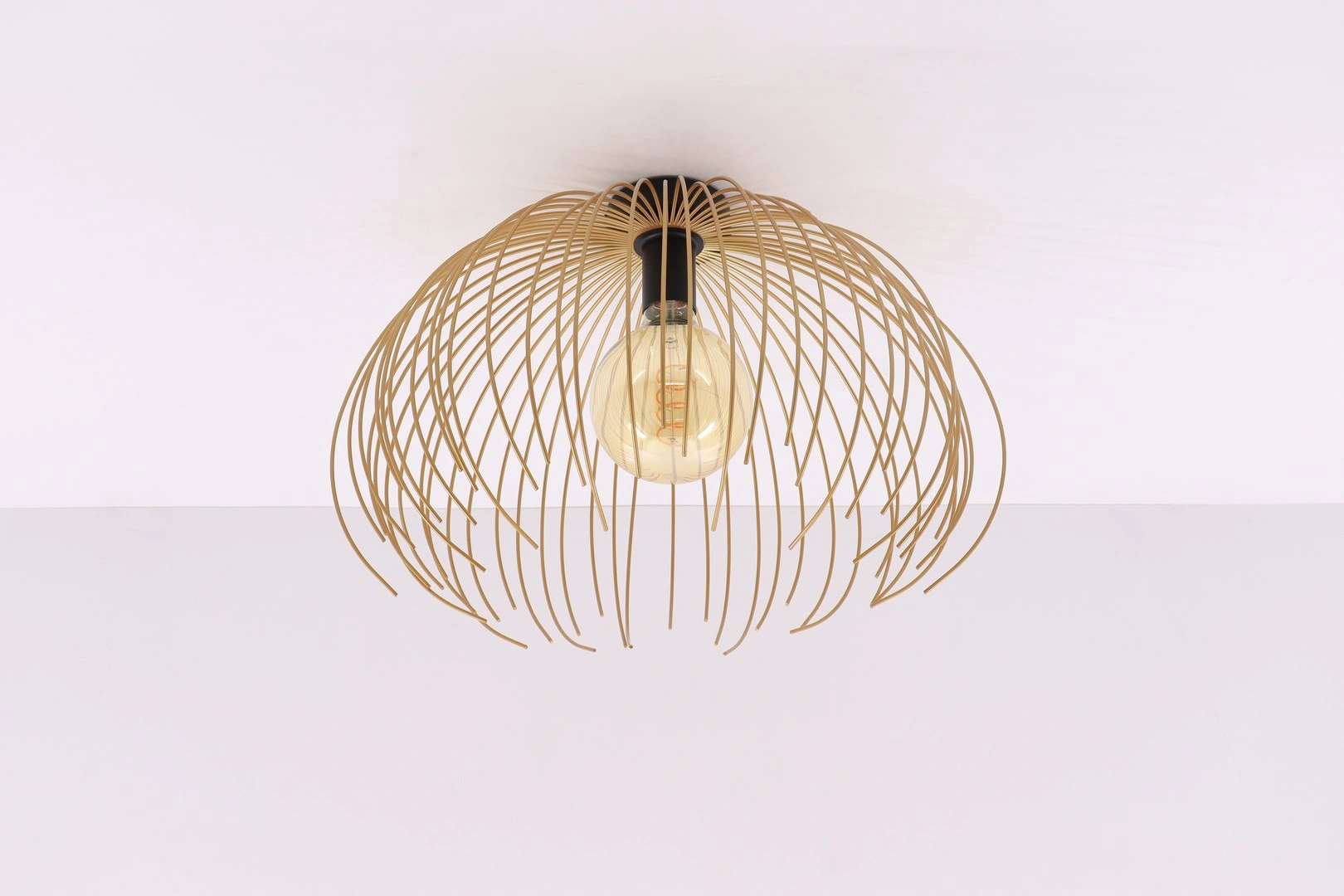 Plafondlamp Jelly zwart goud - open metalen design - 45 cm 61057