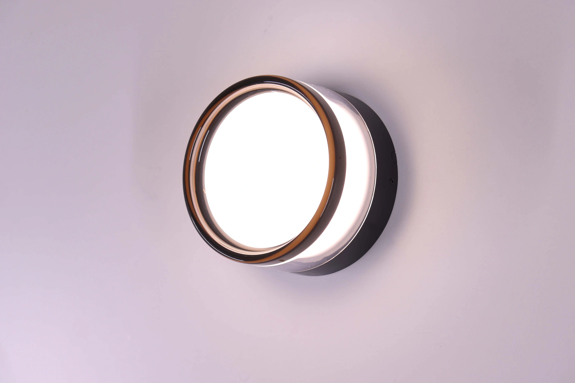 Zwarte led buitenlamp rond - IP65 - CCT - Dia. 14cm 46705