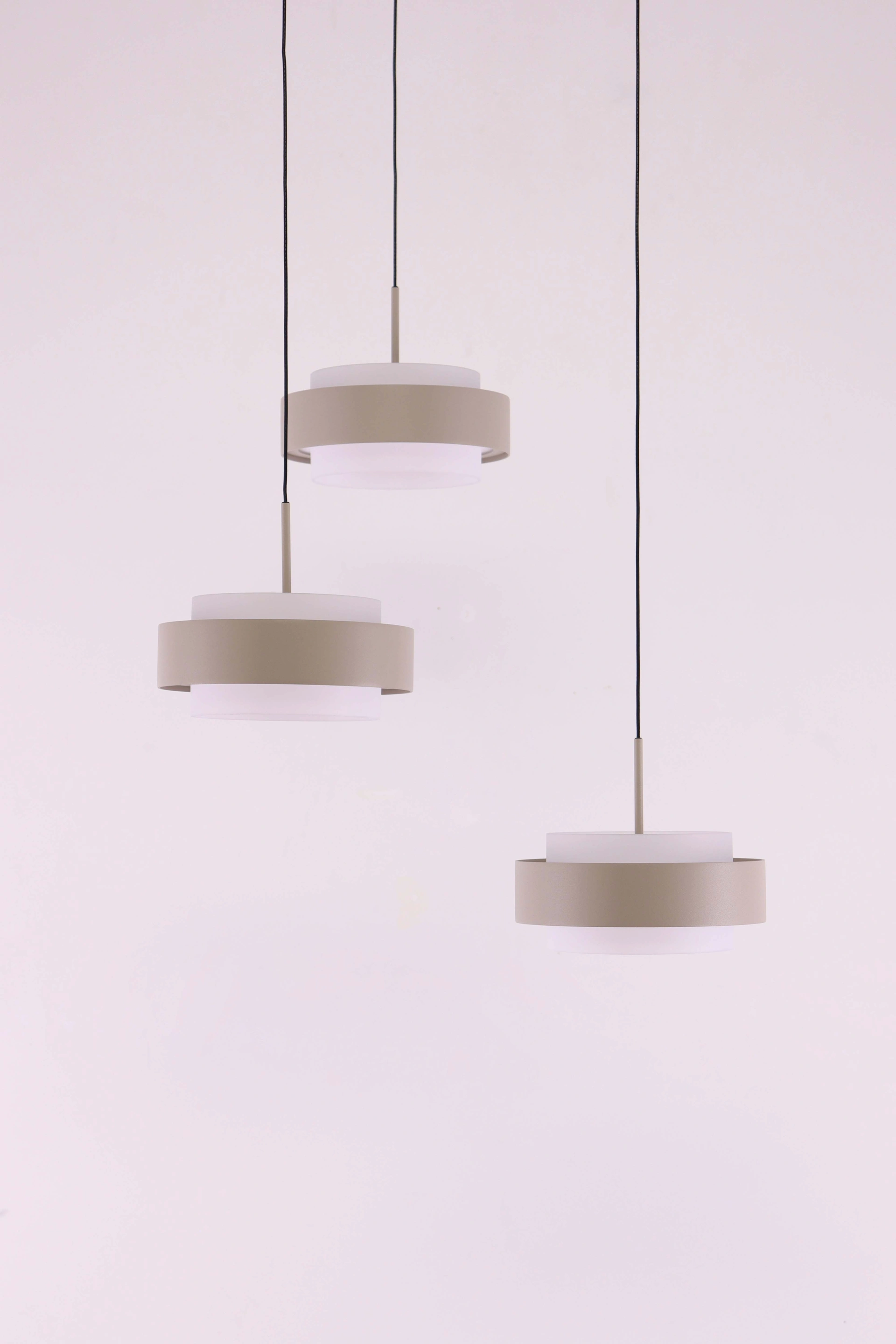 hanglamp rond 3lichts creme - Diameter 33cm - Comfortlift functie  46452