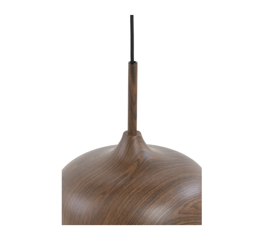 Hanglamp 3-lichts donkerbruin houtlook - zand/beige Touwkappen - Lengte 90cm  46612