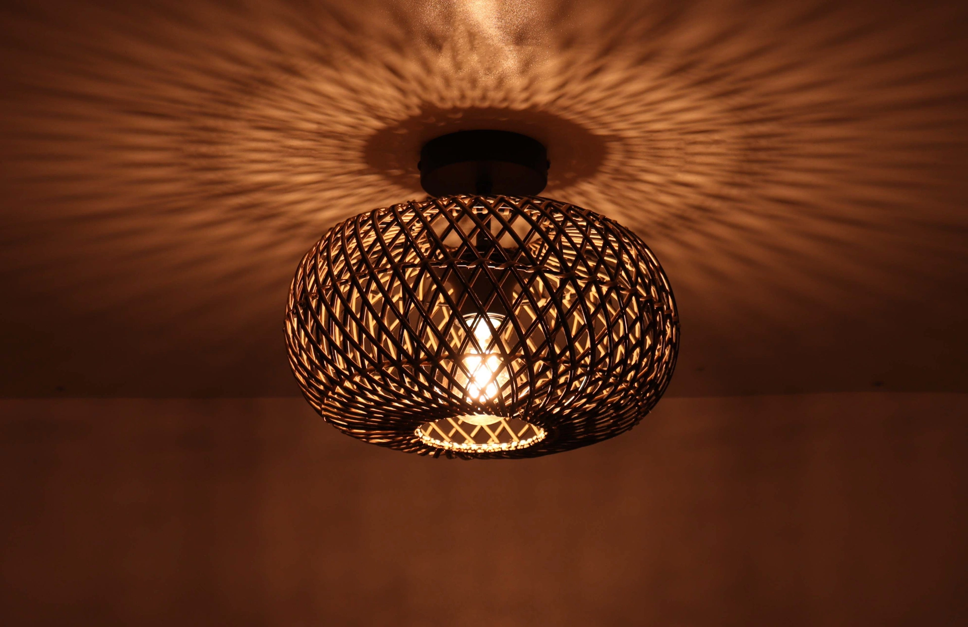 Plafondlamp Rotan Naturel – Diameter 30 cm – Japandi Design – E27 61243