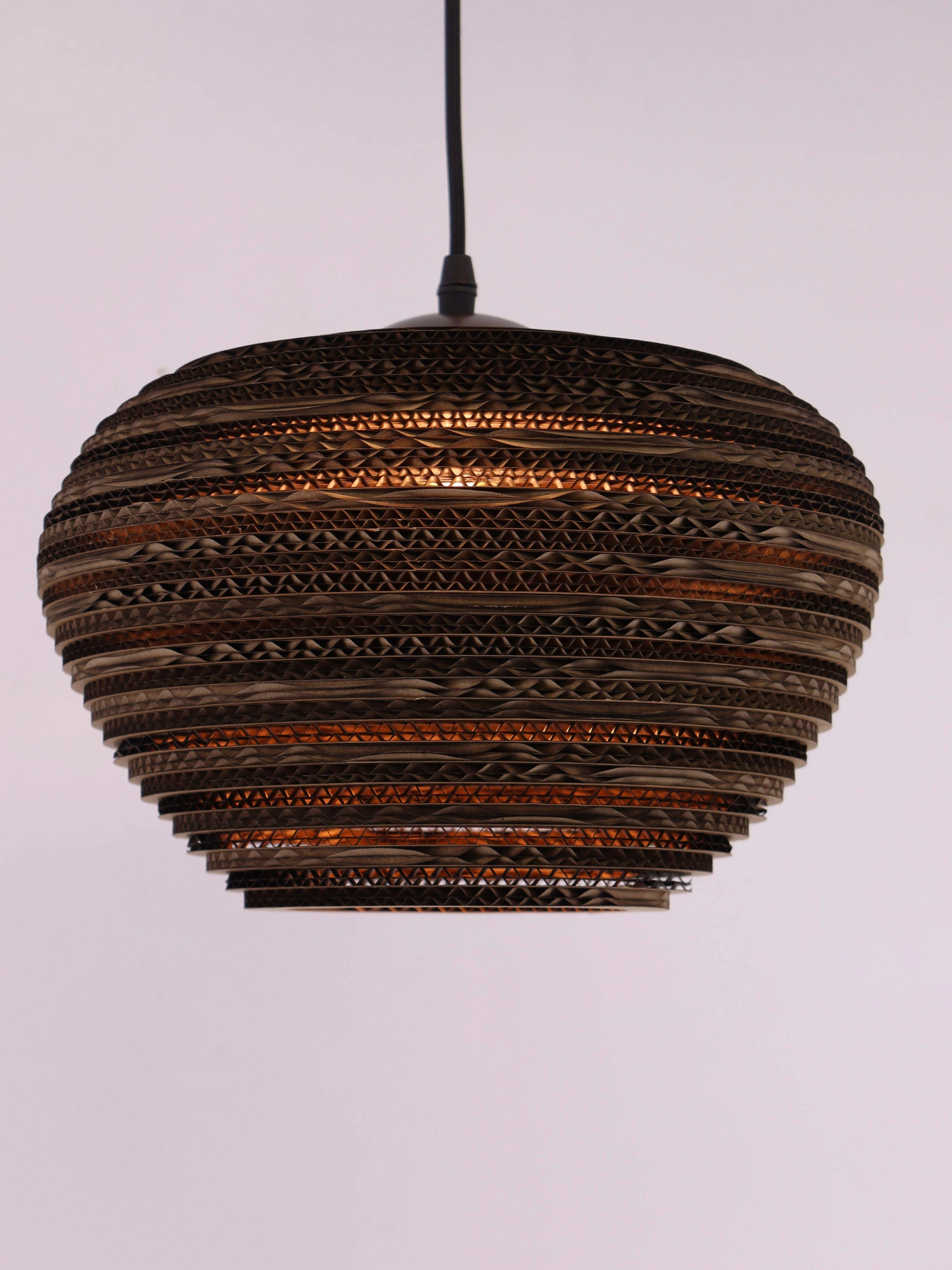 Hanglamp Cacao Bruin 3-lichts – Kartonnen Kappen met Hangkoker – Japandi 50293
