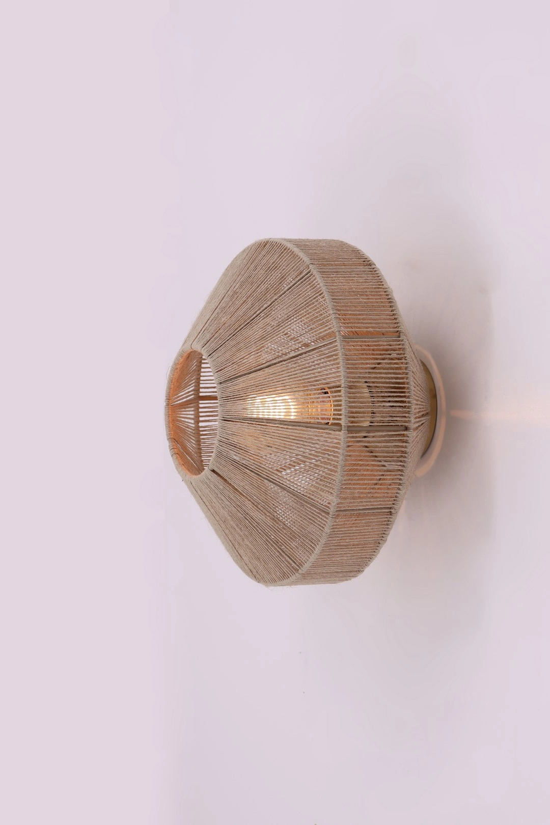 Wandlamp naturel - touwlamp - zwart - diameter 31cm 44933 WL