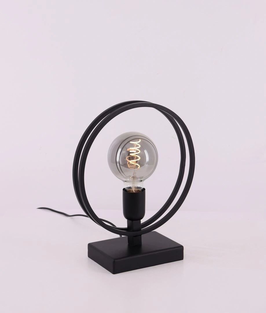 Tafellamp 2 ringen - zwart - hoogte 30cm 61017