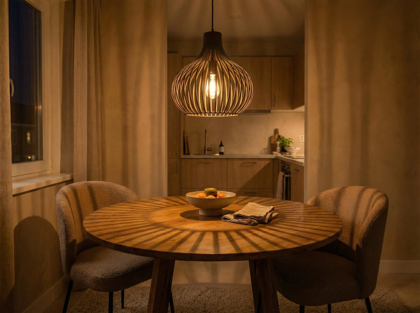 Hanglamp 1-lichts met open metalen design – brons/bruin Ø38 cm 46465