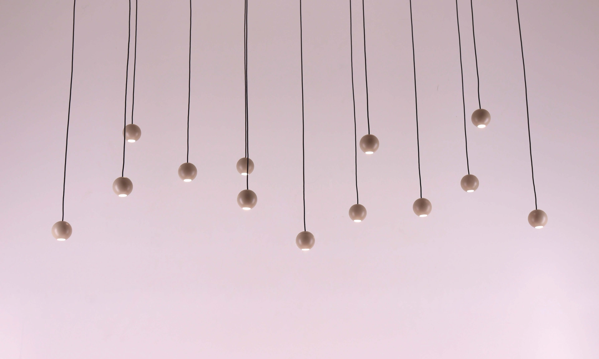 Hanglamp 13 Lichts LED Beige Ovaal lengte 130cm 46780