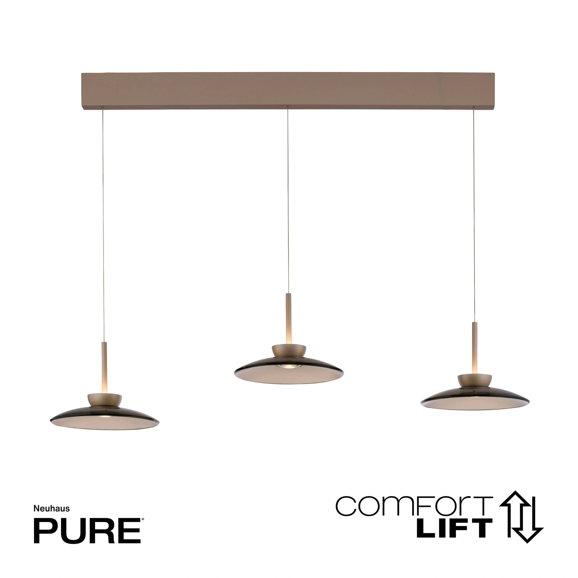 Hanglamp easy Lift L 80-200 cm Brons 3-lichts 45876