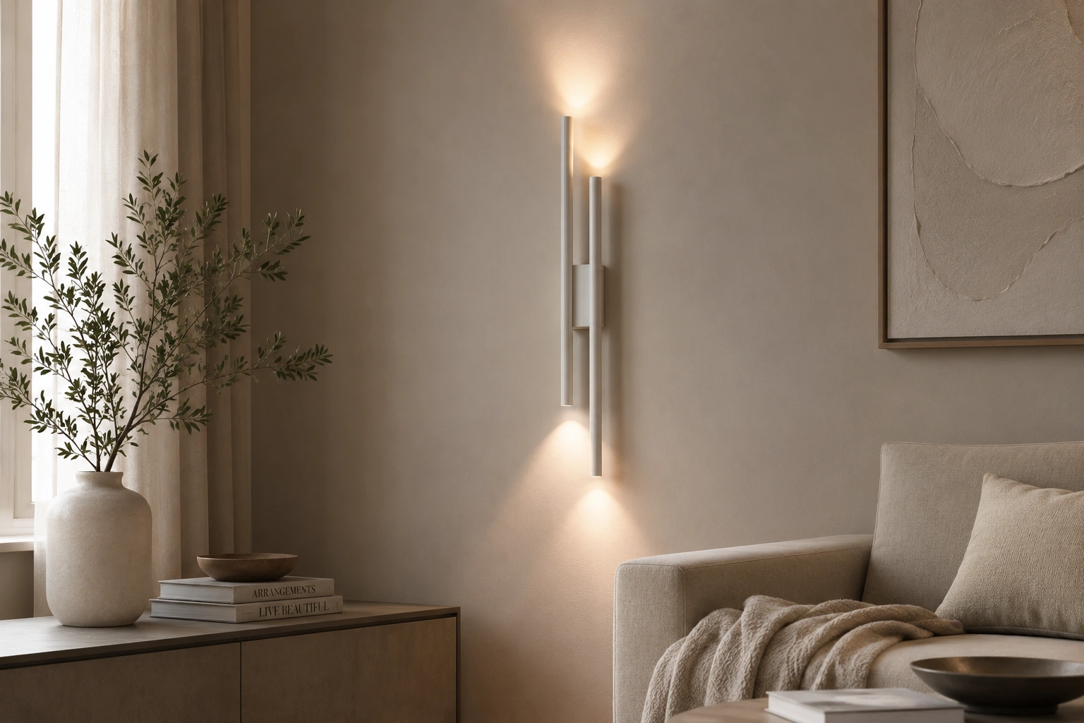 LED Wandlamp Sandy White 60 cm | Up & Down Dimbaar SW10517
