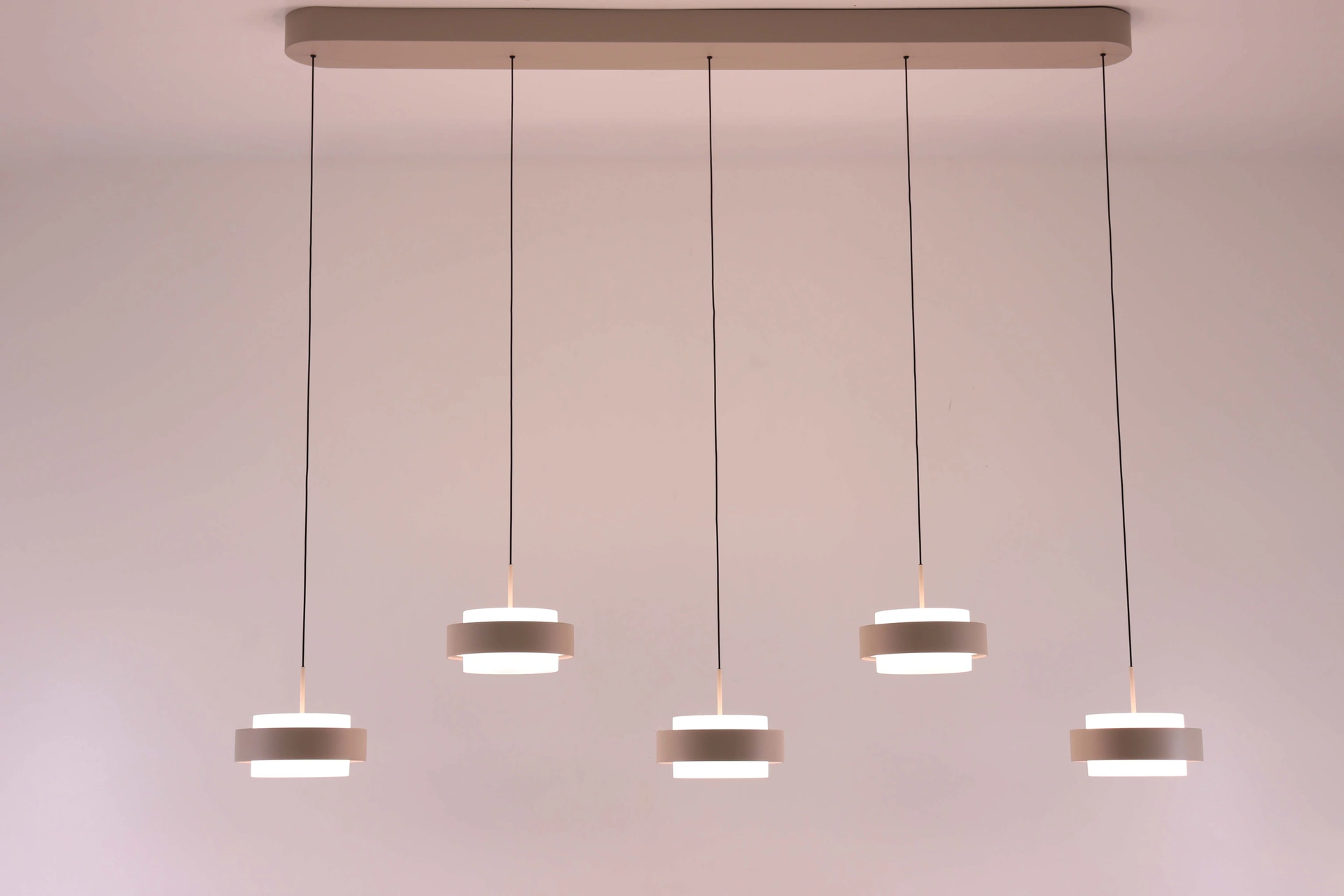 hanglamp 5lichts creme - lengte 140cm - Comfortlift functie 46229