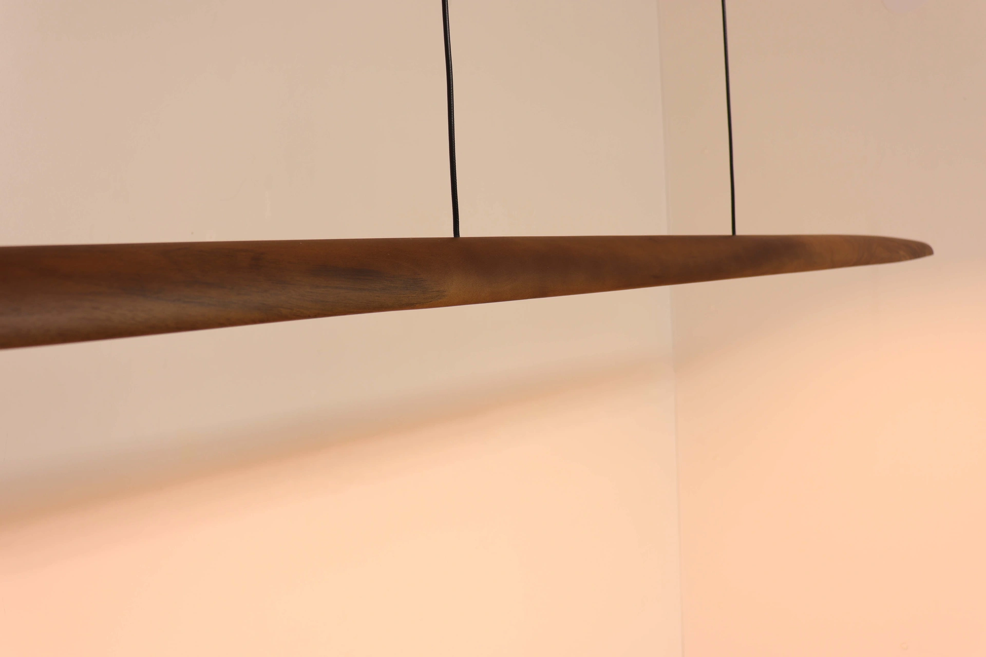 Hanglamp strak - Licht hout - Breedte 180cm 46231