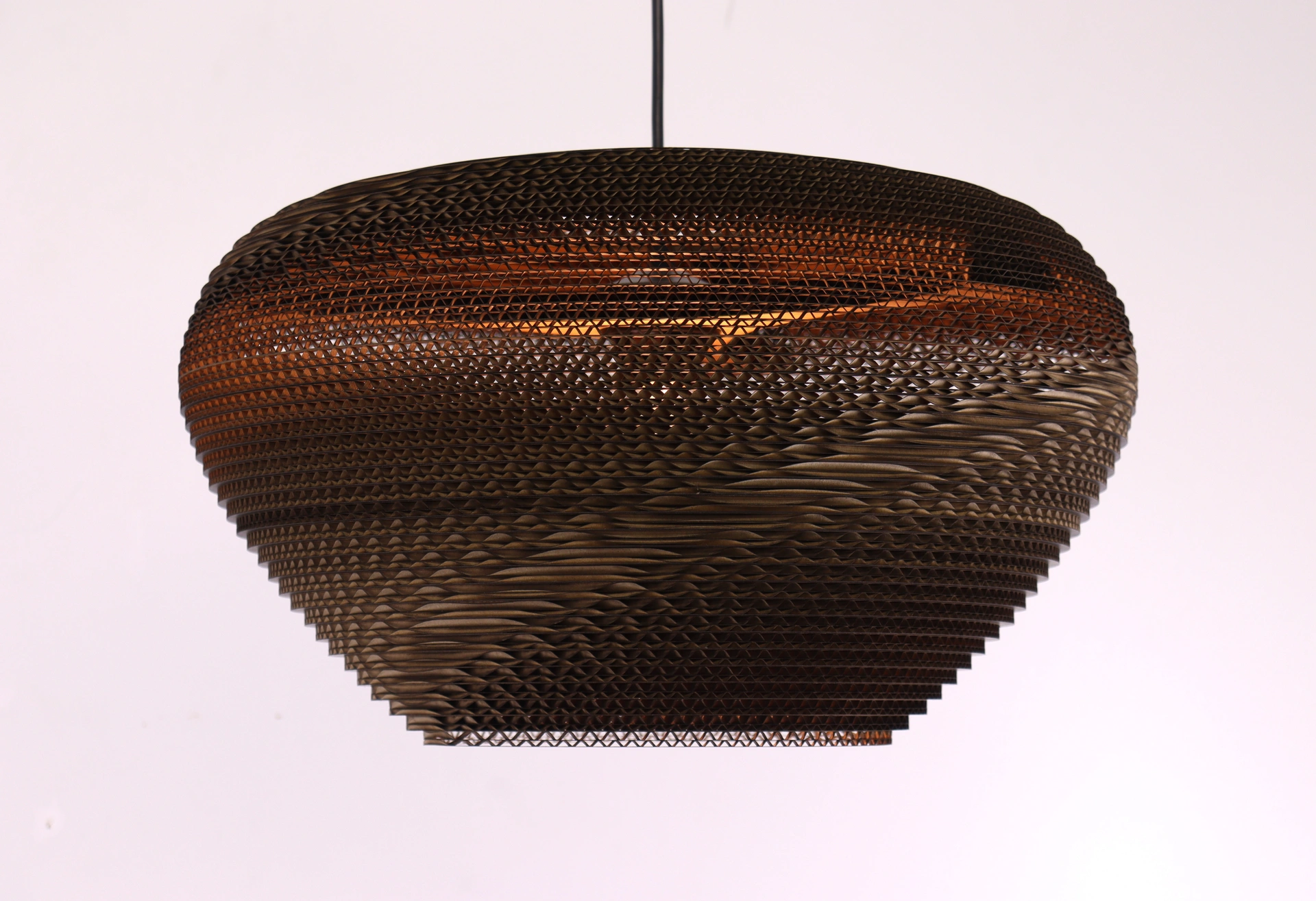 Vloerlamp cacao met karton kap - Hoogte 200cm 46770