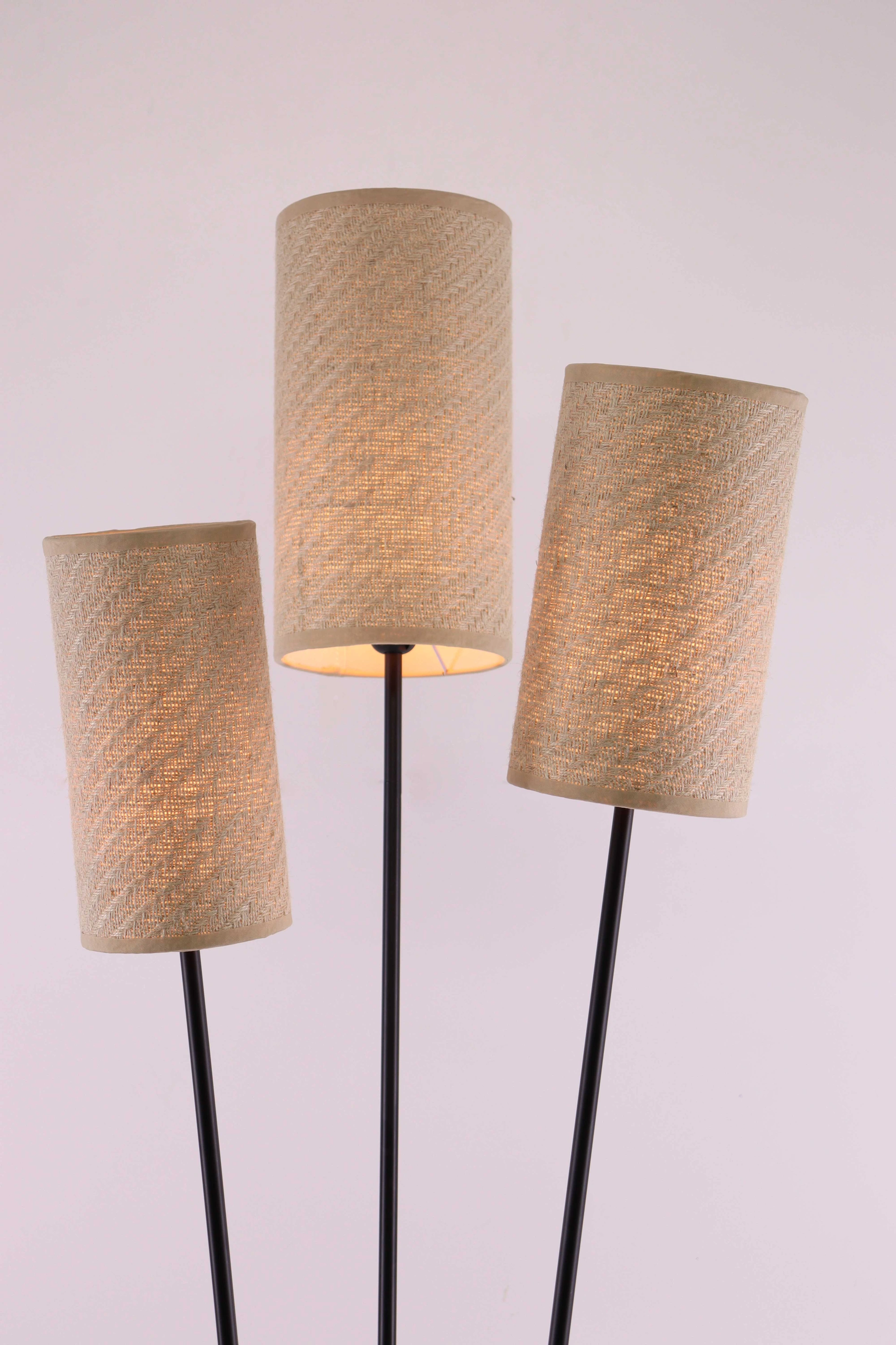 Vloerlamp - 3lichts - Stoffen kappen - Hoogte 170cm 46299