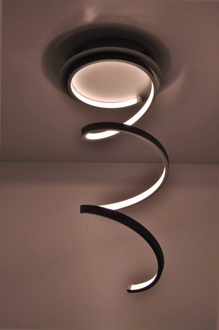 Spiraal plafondlamp LED 71 cm, design plafondlamp grijs wit 38566