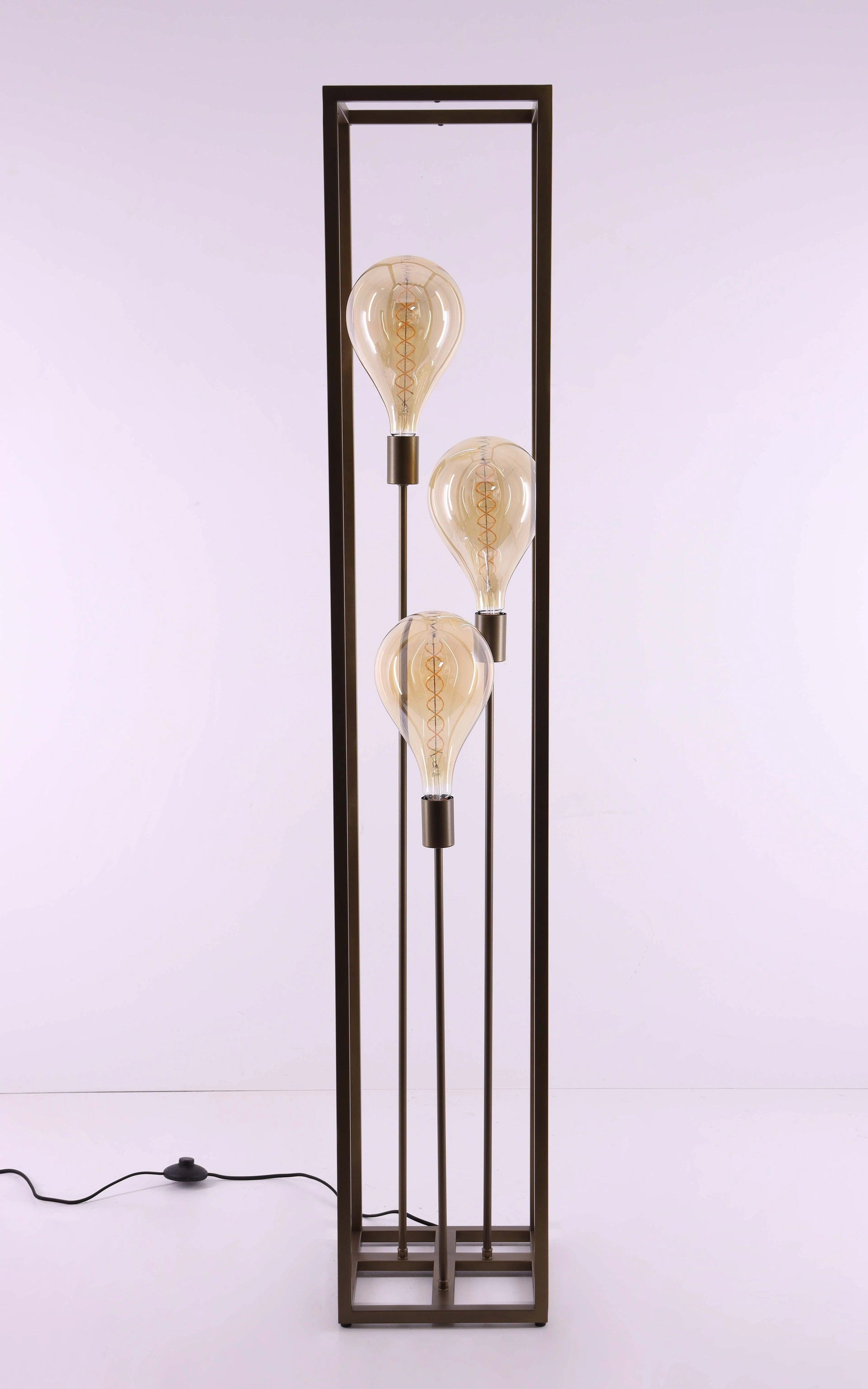 Vloerlamp kooi - brons 3 lichts - Hoogte 160cm 46583