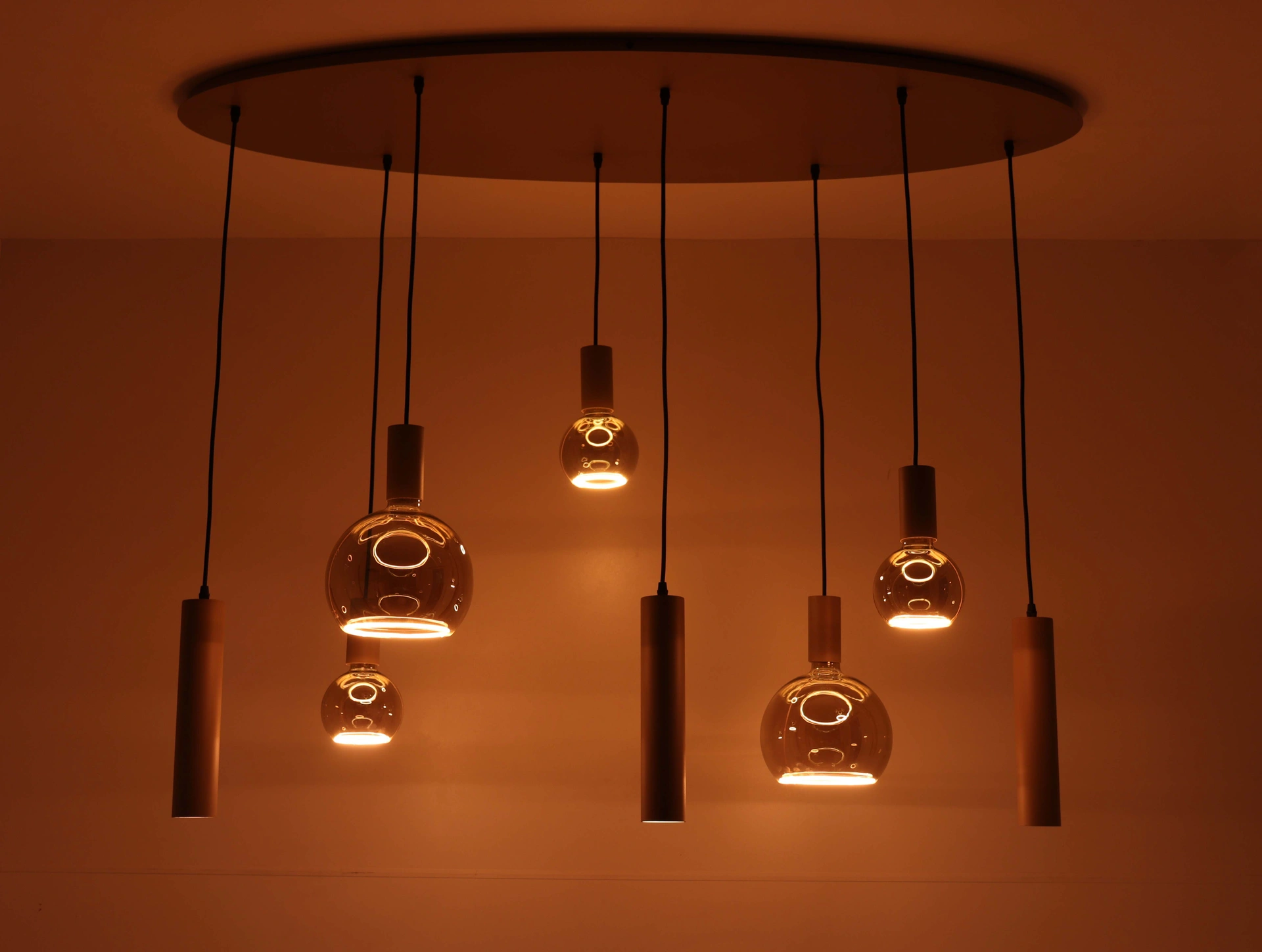 Hanglamp ovaal zand - segula lichtbronnen - 8lichts 140cm 50273