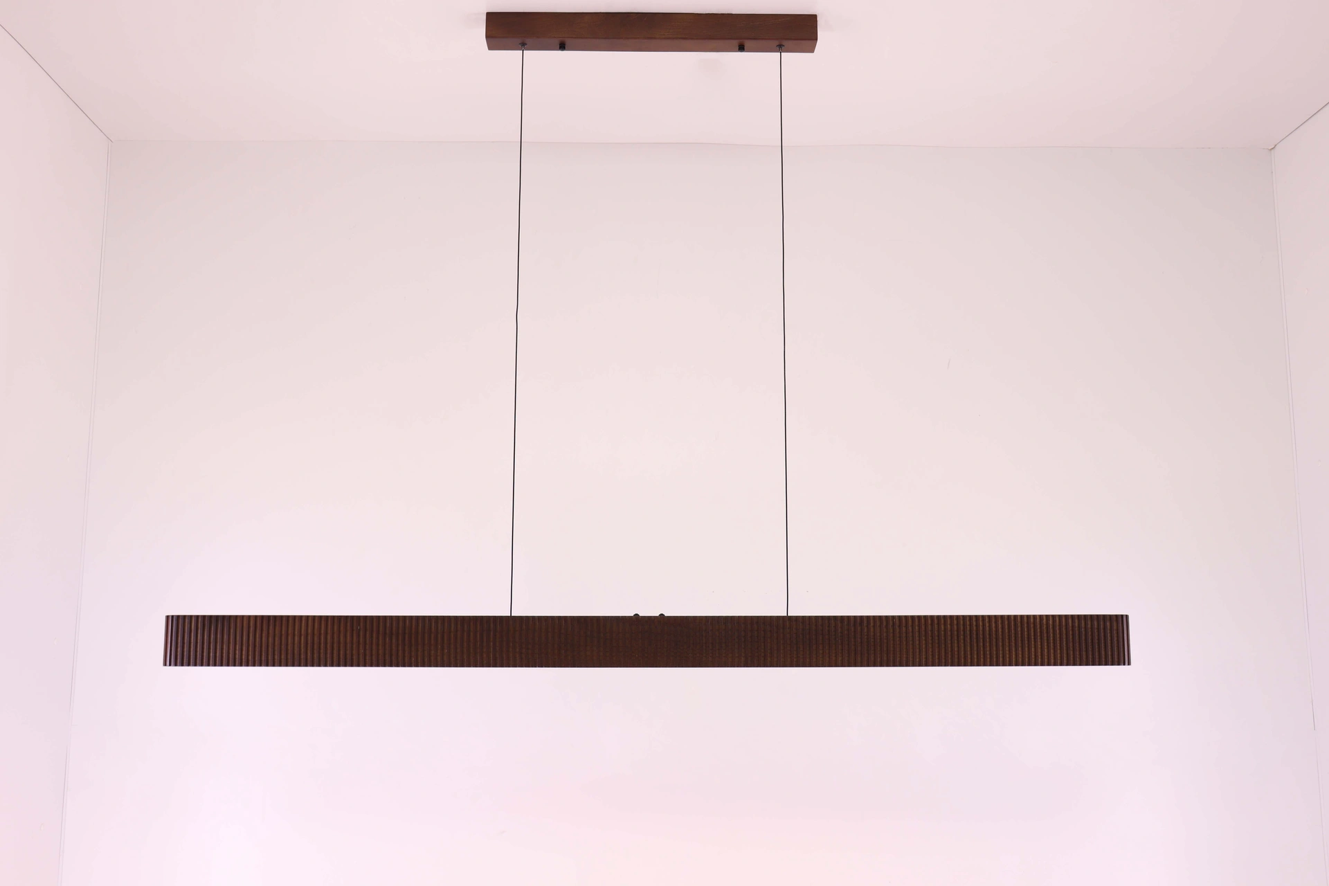 Hanglamp donkerbruin houtlook 150 cm – LED 30W dimbaar – Lichtkleur instelbaar 2200-3000K