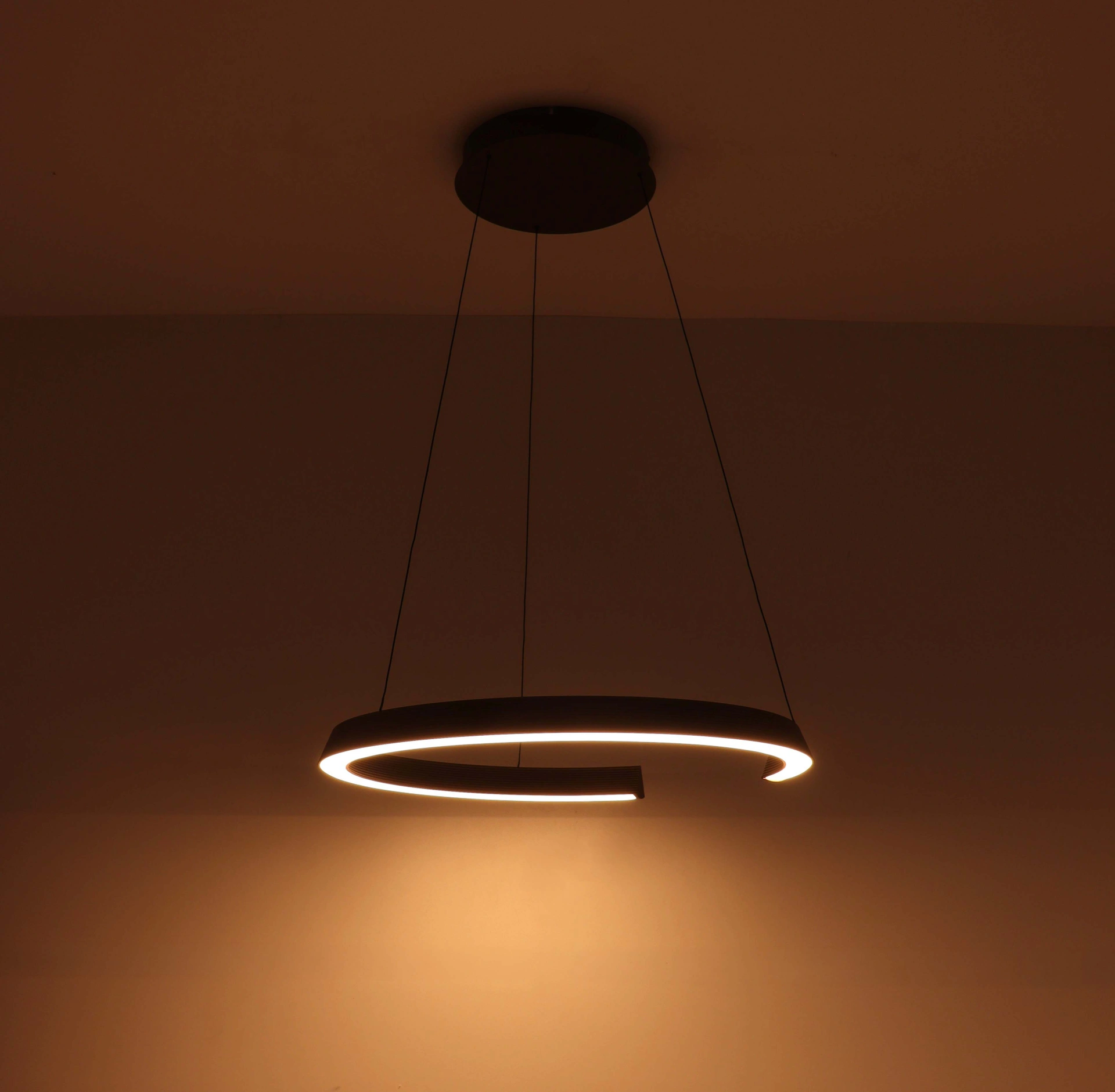 Hanglamp rond dimtowarm - brons/goud comfort lift - diameter 65cm 46461