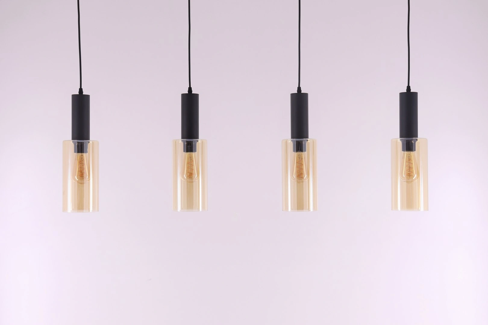 Hanglamp amber glas – 4 x E27 – 120 cm – Embar serie 61127