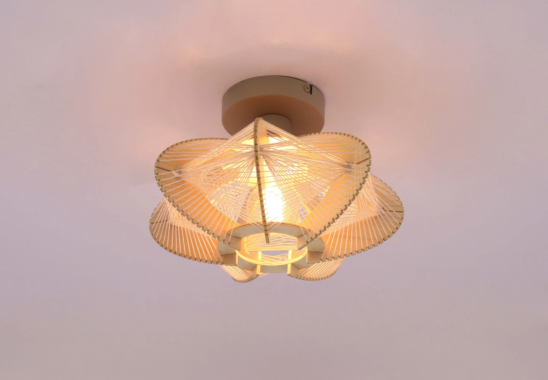 Japandi Plafondlamp van Natuurhout