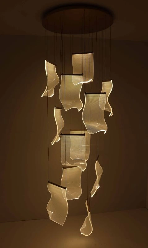 Flying paper Videlamp goud 3 meter design